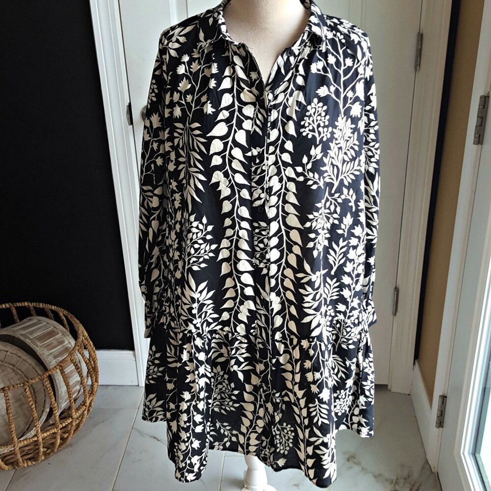 BOHO Flowy Over Sized DROP WAIST DRESS SZ M